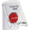STI SS2328ZA-EN Indoor Flush or Surface Pneumatic Illuminated Stopper Station with Non-Returnable Custom Text Label English, White