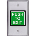 SDC 422U 420 Series Illuminated Push to Exit Button Switch, Momentary (MO), SPDT, Green/Red Button, Dull Stainless