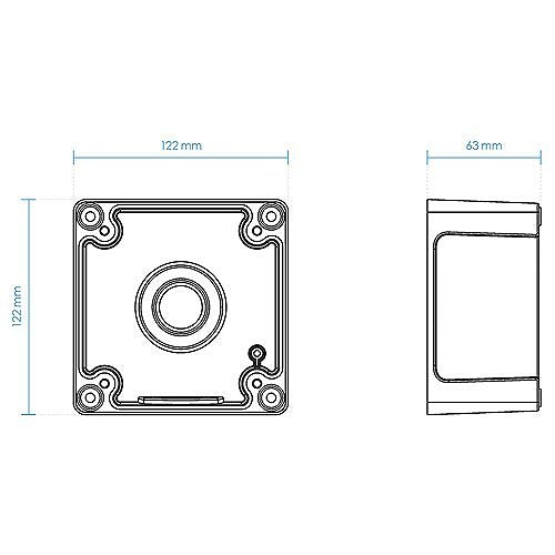 VIVOTEK AM-719 Outdoor Junction Box, 122 x 122 x 63 mm, White