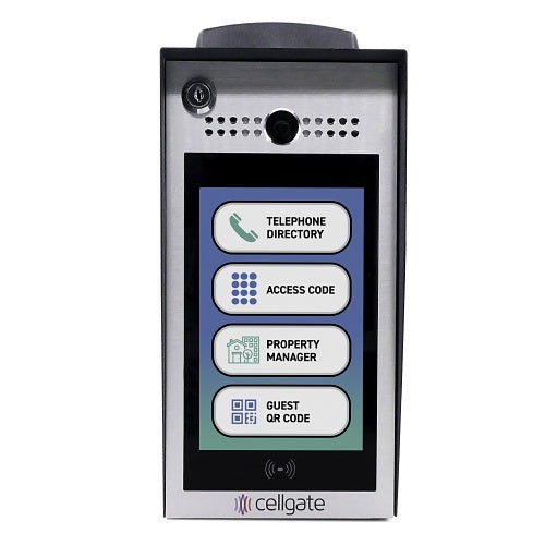 Cellgate AA1MLPE-INT Watchman W480 INT Telephone Entry with Live Streaming Video for Multi-Family or Commercial Applications, 8" Color Display, Pedestal-Mount