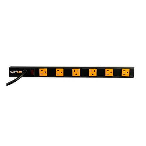 WattBox WB-100-VPS-6 Vertical Rack Mount Power Strip with Aluminum Housing, 6-Outlet