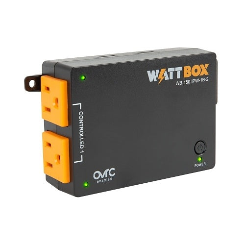 WattBox WB-150-IPW-1B-2 150 Series IP Power Outlets (Ultra Compact), 1 Controlled Bank, 2 Outlets (Wi-Fi or Wired)