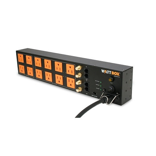 WattBox WB-400-VCE-12 Power Conditioner with Safe Voltage, Coax and Ethernet Protection, 12-Outlet