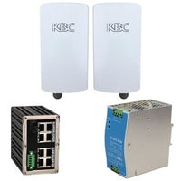 KBC Networks WES5-KT-P8 Wireless Ethernet Bundle Kit, Wi-Fi 6 System with 8-Port PoE+ Industrial Switch, 240W 48VDC Power Supply, Industrial Grade