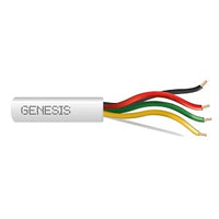 Genesis 43011001 22/4 Solid Unshielded Fire Alarm Cable, Riser, FPLR, 1000' (304.8 m) Reel, White