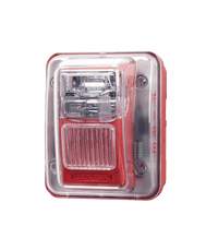 Gentex WGEC24-75PWRLP WGEC Series Low Profile Evacuation Outdoor Horn/Strobe, Wall Mount, 24V DC, 75 cd, No Lettering, Red