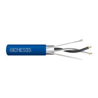 Genesis 33191106 24AWG 1-Pair Stranded Plenum Rated RS-485 Shielded Cable, 300V, 1000' Pull Box, Blue