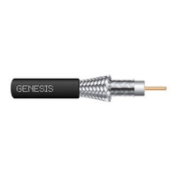 Genesis 50035008 RG6 CCS 75 Ohm Coaxial with Dual-Shield Cable, General Purpose, CATV, 500' (152.4 m) Reel, Black