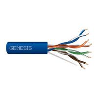 Genesis 63612106 23/4-Pair Cat 6 Unshielded (U/UTP) Networking Cable, Plenum, CMP, FT6, 1000' (304.8 m) Reel-in-a-Box, Blue
