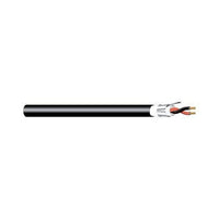 West Penn AQC295BK1000 Plenum Audio Cable, 1-Pair, 14-Gauge Stranded Shielded, Water Block, 1000', Black