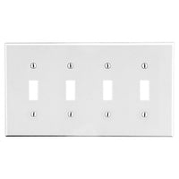 Hubbell PJ4W 4-Gang M-Size Wall Plate, White
