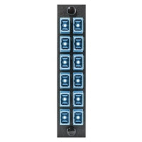 Hubbell FSPNSCSS12 12-Fiber Optic Panel Adapter, SC Simplex, 12-Port, 12-Adapter, Zircon Sleeves, Blue