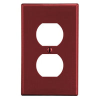 Hubbell PJ8R M-Size 1-Gang Duplex Wall Plate, Red