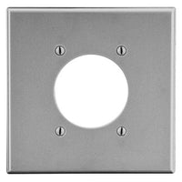 Hubbell P703GY Wall Plate, Two Gang Openings, 2.15"es, Gray