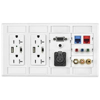 Hubbell IMFP2D2OW Wall Plate, 4-Gang with 2 Decorative Openings and 2 iStation Frames, Off-White