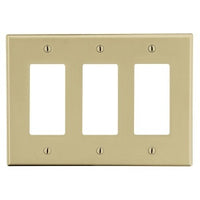 Hubbell PJ263I 3-Gang Decorative Wall Plate, Ivory
