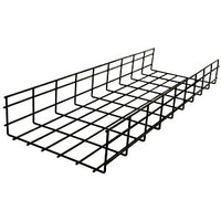 Hubbell HBT0608BK Wire Basket Tray Overhead, Round, 6"H x 8"W x 118"L, Black