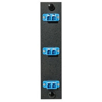 Hubbell FSPNLCDS3B 6-Fiber Optical Panel Adapter, Zircon Sleeves, Blue