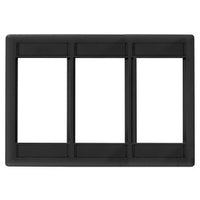 Hubbell IMF3BK iSTATION 3-Gang Front Loading Module Frame, 3-Unit, Black