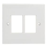 Hubbell HLJ6CP2 1-Gang 2-Port Frame, UK, Flat, LJ6C, White