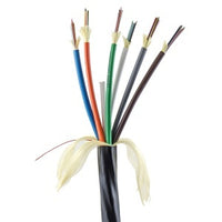 Hubbell HFCD14072P4BK HFCD14 Series Indoor/Outdoor Tight Buffer, 12 Strand, Plenum Fiber Optic Cable, OM4, MM, Black Jacket