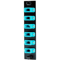Hubbell FSPNMTPAQ6 Fiber Optic Patch Panel, 6 Ports, 6 MTP Simplex Connections, Aqua