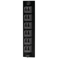 Hubbell FSPLCDS6BK Fiber Optic Patch Panel with 12 Ports and 6 LC Duplex Zirconia Black Connectors