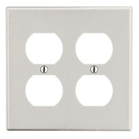 Hubbell P82LA 2-Gang Duplex Wall Plate, Light Almond
