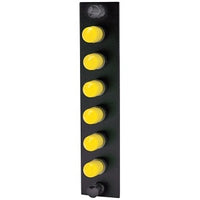 Hubbell FSPNSTSS6 Fiber Optic Panel Adapter, 6-Fiber, ST Simplex, 6-Port, Loaded with 6-Adapters, Zircon