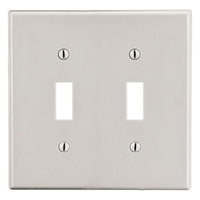 Hubbell PJ2LA M-Size 2-Gang Toggle Wall Plate, Light Almond