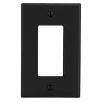 Hubbell PJ26BK Wall Plate, Medium-Sized, Single-Gang, Black
