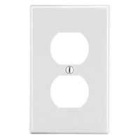 Hubbell P8W Wall Plate, 1-Gang Duplex Outlet, White