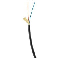 Hubbell HFCD14002P6BK HFCD14 Series Indoor/Outdoor Tight Buffer, 2 Strand, Plenum Fiber Optic Cable, OM1, MM, Black Jacket
