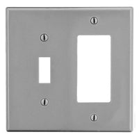 Hubbell PJ126GY Wallplate Medium Size 2-Gang Toggle Decora, Gray