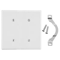 Hubbell P24W Wallplate 2-Gang Strip Mount, Blue and White, Professional Finish