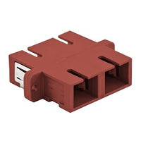Hubbell FANSCDSS6R Fiber Adapter, SC Duplex, Screw Mount, 6-Pack, Red