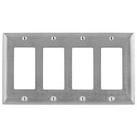 Hubbell SS264 4-Gang GFCI Stainless Steel Wallplate