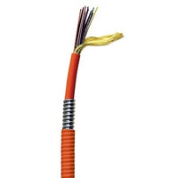 Hubbell HFCD15024R6 Fiber Optic Cable, 24-Fiber OM1 with Double Steel-Reinforced Armor, Indoor/Outdoor