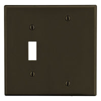 Hubbell PJ113 Wall Plate, M-Size, 2-Gang, One Toggle Switch and One Blank Space