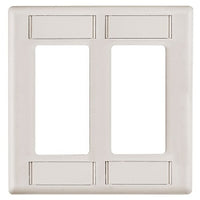 Hubbell IMFP2OW 2-Gang, 2-Decorator / Style Line Wall Plate with Labels, White