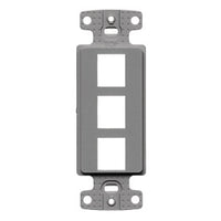 Hubbell NS613GY 3-Port Decorator Frame Plate, Gray