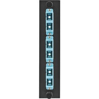 Hubbell FSPSCDS3AQ Fiber Optic Panel Adapter, 6-Fiber, SC Duplex, Zircon Sleeves, Blue