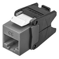 Hubbell HJU6GY24 CAT6 Jack with Cobra-Lock Termination, 24-Pack, Gray