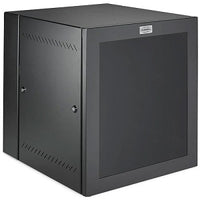 Hubbell HLQ36 QuadCab, Wall Mount Cabinet, Light Duty, 19 Rack Units, 24" Deep, Window Door, Black