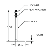 PEDESTAL PRO L-Bolt-500 L-bolt Pedestal Mounting Kit - 1/2" Bolts