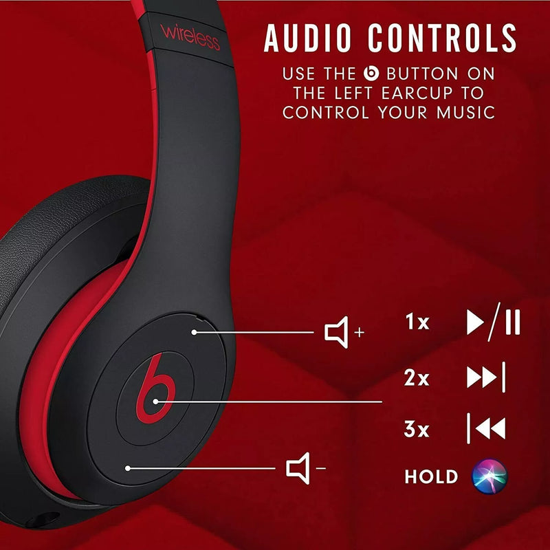 IN STOCK! Beats by Dr. Dre Beats Studio³ Wireless Noise Cancelling Headphones - Black/Red (MNET2LL/A)