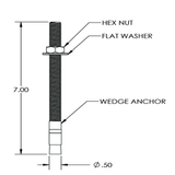 PEDESTAL PRO Stud-Anchor-500 Stud-bolt Pedestal Mounting Kit - 1/2" Bolts