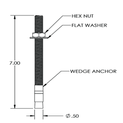 PEDESTAL PRO Stud-Anchor-500 Stud-bolt Pedestal Mounting Kit - 1/2" Bolts