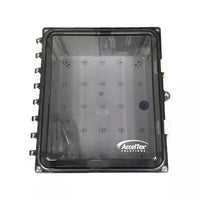 AccelTex ATS-00199 14x12x6 Polycarbonate Enclosure with Clear Door, Key Lock & 4 RPSMA Holes