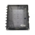 AccelTex ATS-00065 12x10x6 Polycarbonate Enclosure with Clear Door, Key Lock & 4 RPTNC Holes